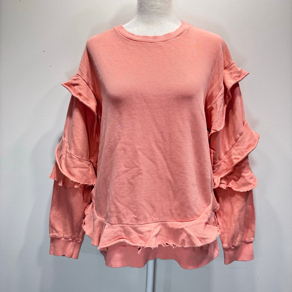 easel Pink Ruffle Sweatshirt